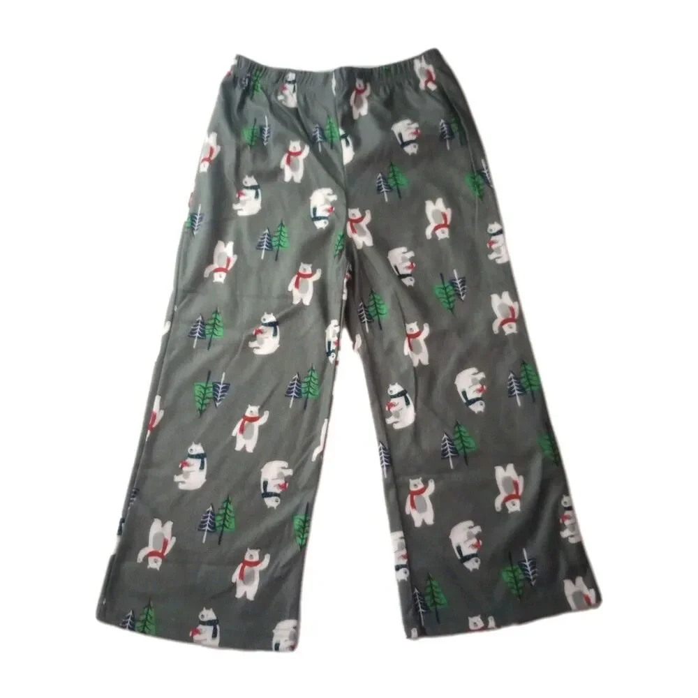 NWT Toast & Jammies Gray Polar Bear 2pc PJ Set sz XS Boys Button Up Top + Pants